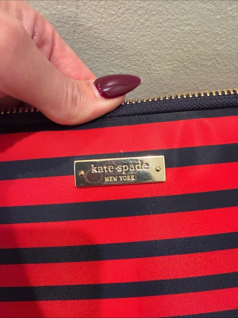 Kate Spade New York Red Blue Stripe Laptop computer Case